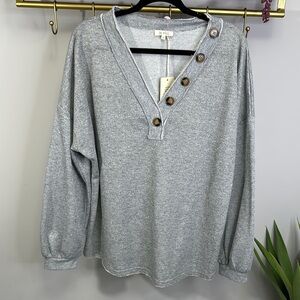 Gray Button-Detail Sweater by A New Day